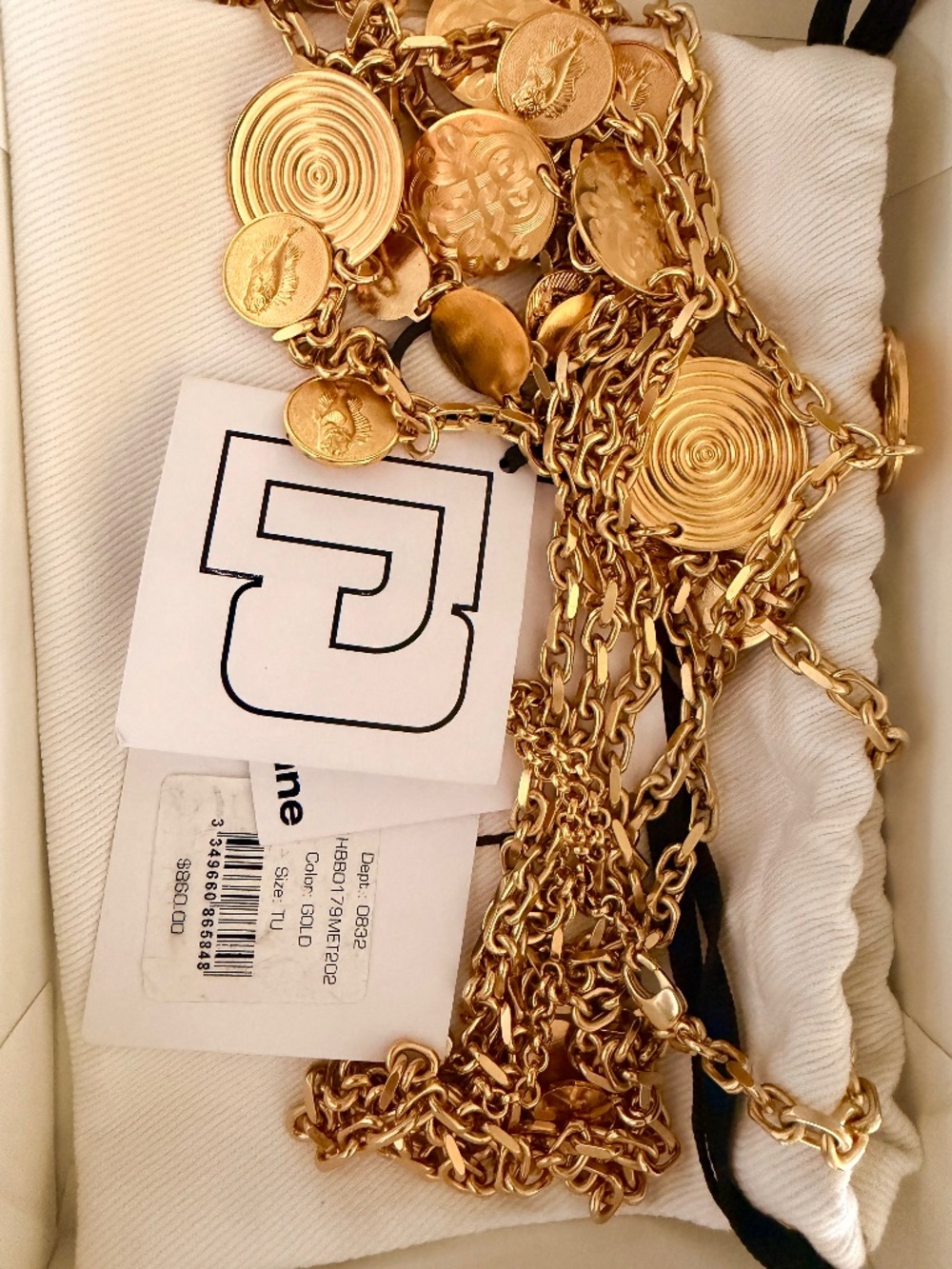 PACO RABANNE Incredible Harness Necklace Body Chain Brass/Gold NWT $860 Rare!! - Picture 3 of 4